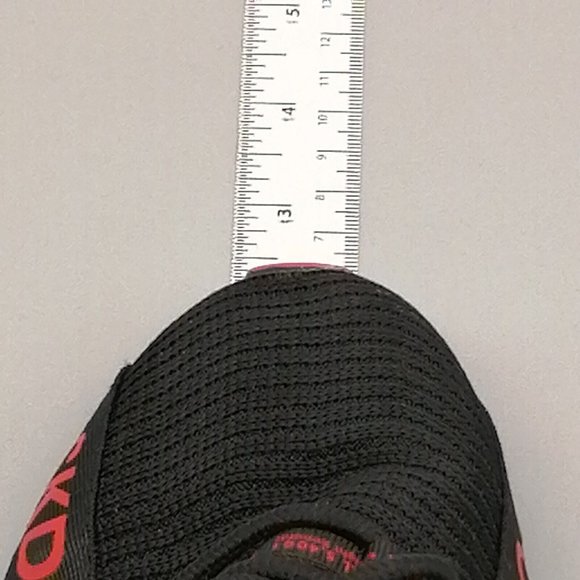 Skdoiul Mens Sneaker Black w/Red Lettering Lace Up Round Toe Flat Heel EUR 42.5 - Picture 5 of 9